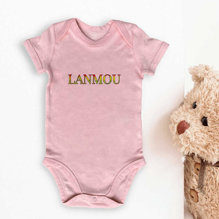 Body bébé motif madras LANMOU — cadeau naissance créole antillais 100% coton bio — PITIT MANMAN